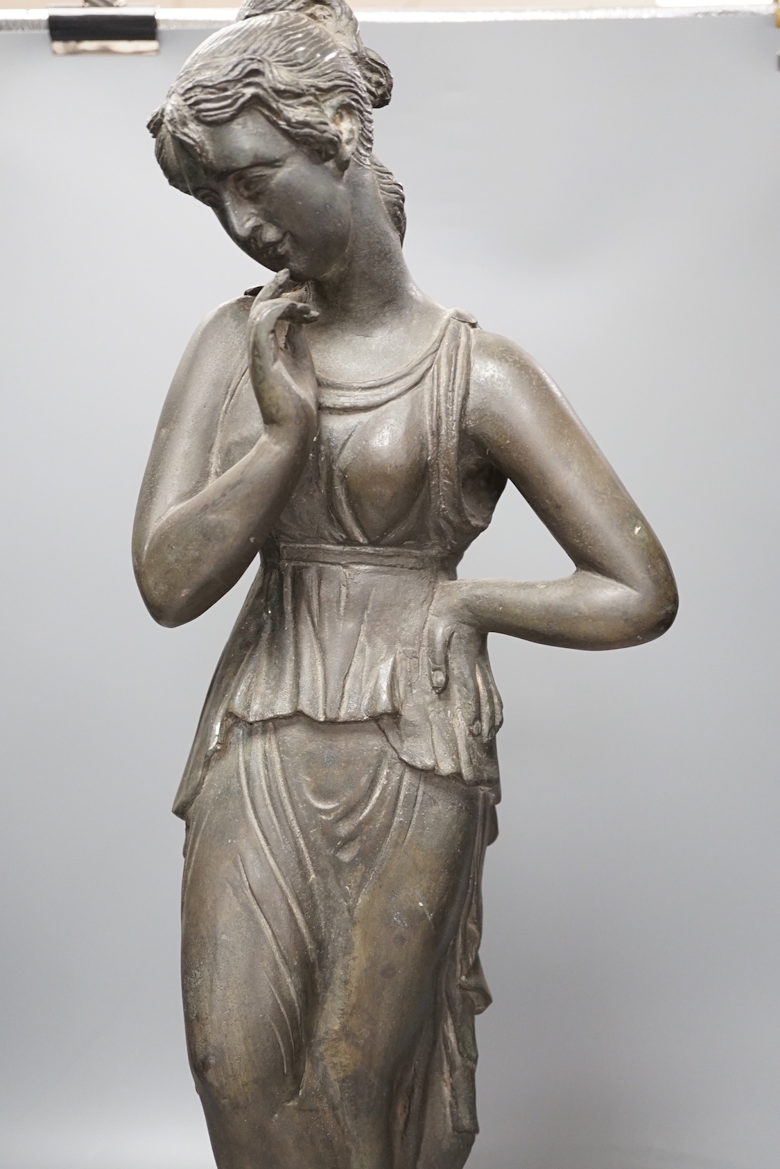 After the antique, bronze female figure, 63cm